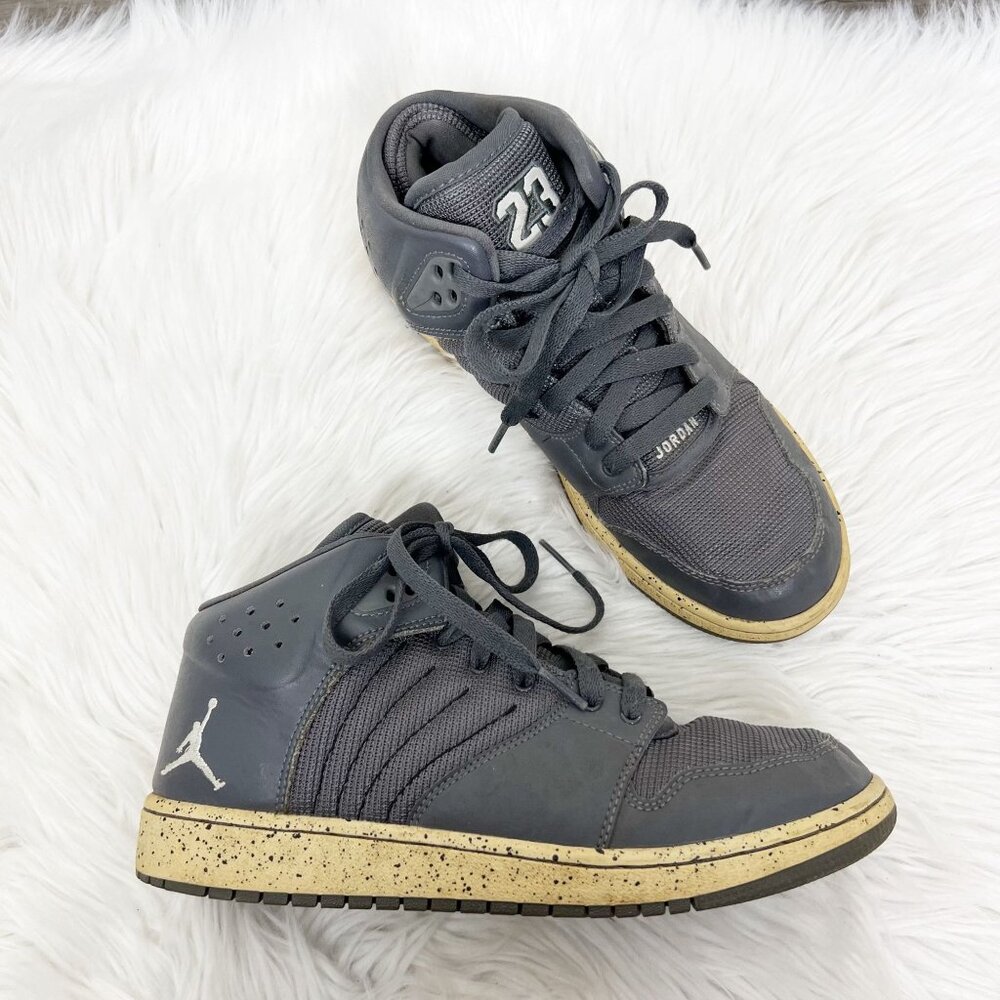 Nike Air Jordan 1 Flight 4 Premium Gray Sneakers Shoes Youth Kids 6.5 Womens 8